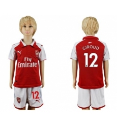 Arsenal #12 Giroud Home Kid Soccer Club Jersey