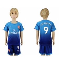 Arsenal #9 Lacazette Away Kid Soccer Club Jersey