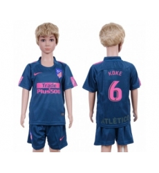 Atletico Madrid #6 Koke Sec Away Kid Soccer Club Jersey