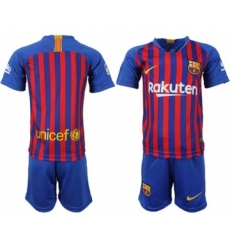 Barcelona Blank Home Kid Soccer Club Jersey