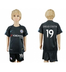Chelsea #19 Diego Costa Sec Away Kid Soccer Club Jersey