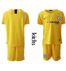 Chelsea Blank Yellow Goalkeeper Kid Soccer Club Jersey