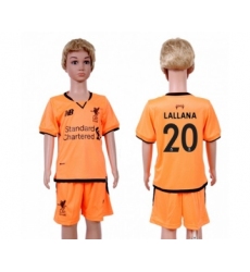 Liverpool #20 Lallana Sec Away Kid Soccer Club Jersey