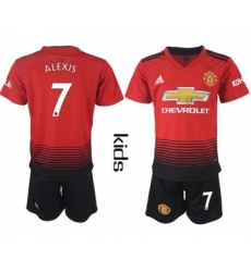 Manchester United #7 Alexis Home Kid Soccer Club Jersey Jersey