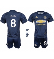 Manchester United #8 Mata Third Kid Soccer Club Jersey