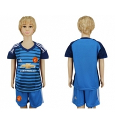 Manchester United Blank Blue Kid Soccer Club Jersey