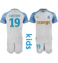 Marseille #19 L Gustavo Home Kid Soccer Club Jersey