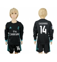 Real Madrid #14 Casemiro Away Long Sleeves Kid Soccer Club Jersey