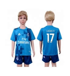 Real Madrid #17 Lucas V. Sec Away Kid Soccer Club Jersey