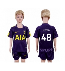 Tottenham Hotspur #48 Edwards Sec Away Kid Soccer Club Jersey