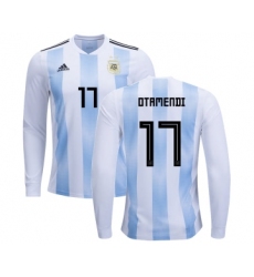 Argentina #17 Otamendi Home Long Sleeves Kid Soccer Country Jersey