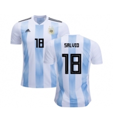 Argentina #18 Salvio Home Kid Soccer Country Jersey