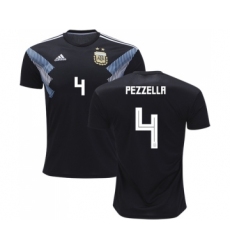 Argentina #4 Pezzella Away Kid Soccer Country Jersey