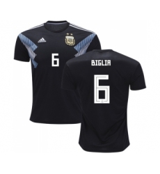 Argentina #6 Biglia Away Kid Soccer Country Jersey