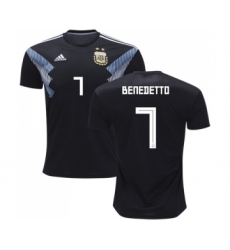 Argentina #7 Benedetto Away Kid Soccer Country Jersey