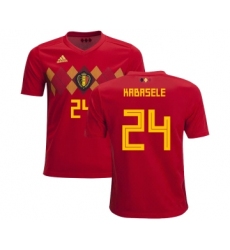 Belgium #24 Kabasele Home Kid Soccer Country Jersey