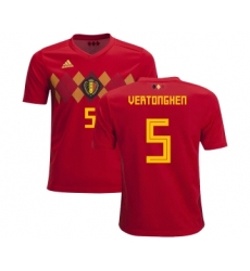 Belgium #5 Vertonghen Home Kid Soccer Country Jersey