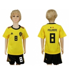 Belgium #8 Fellaini Away Kid Soccer Country Jersey