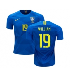 Brazil #19 Willian Away Kid Soccer Country Jersey
