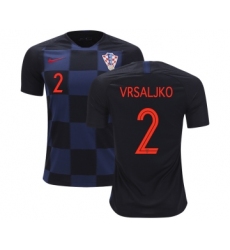 Croatia #2 Vrsaljko Away Kid Soccer Country Jersey