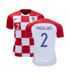 Croatia #2 Vrsaljko Home Kid Soccer Country Jersey