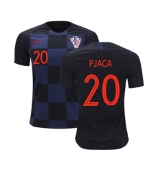 Croatia #20 Pjaca Away Kid Soccer Country Jersey