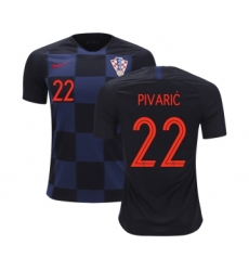 Croatia #22 Pivaric Away Kid Soccer Country Jersey