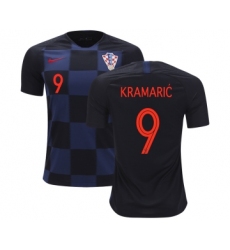 Croatia #9 Kramaric Away Kid Soccer Country Jersey