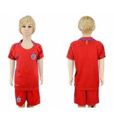 England Blank Red Goalkeeper Kid Soccer Country Jersey