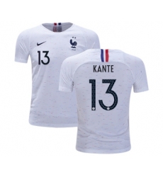 France #13 Kante Away Kid Soccer Country Jersey