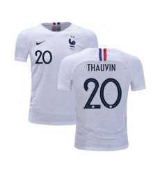 France #20 Thauvin Away Kid Soccer Country Jersey