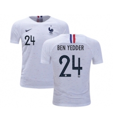 France #24 Ben Yedder Away Kid Soccer Country Jersey