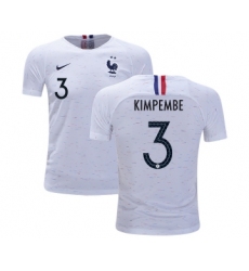 France #3 Kimpembe Away Kid Soccer Country Jersey