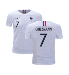 France #7 Griezmann Away Kid Soccer Country Jersey