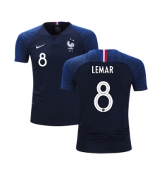 France #8 Lemar Home Kid Soccer Country Jersey