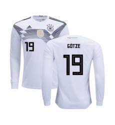 Germany #19 Gotze Home Long Sleeves Kid Soccer Country Jersey