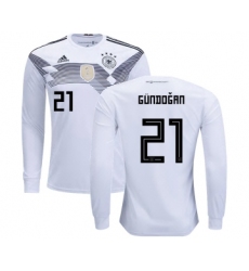 Germany #21 Gundogan Home Long Sleeves Kid Soccer Country Jersey