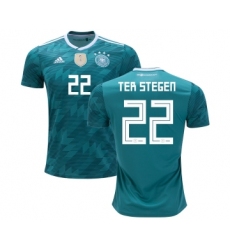Germany #22 Ter Stegen Away Kid Soccer Country Jersey