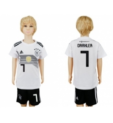 Germany #7 Draxler White Home Kid Soccer Country Jersey