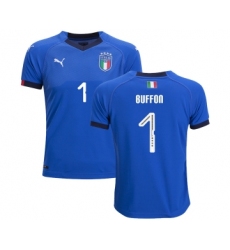 Italy #1 Buffon Home Kid Soccer Country Jersey