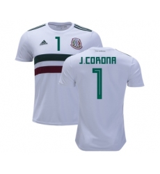 Mexico #1 J.Corona Away Kid Soccer Country Jersey