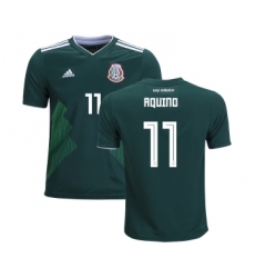 Mexico #11 Aquino Home Kid Soccer Country Jersey