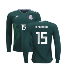 Mexico #15 H.Moreno Home Long Sleeves Kid Soccer Country Jersey