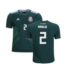 Mexico #2 Araujo Home Kid Soccer Country Jersey