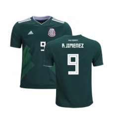Mexico #9 R.Jimenez Home Kid Soccer Country Jersey