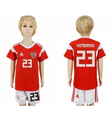 Russia #23 Kombarov Home Kid Soccer Country Jersey