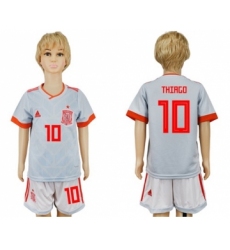 Spain #10 Thiago Away Kid Soccer Country Jersey