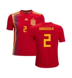 Spain #2 Odriozola Red Home Kid Soccer Country Jersey