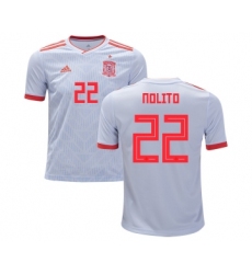 Spain #22 Nolito Away Kid Soccer Country Jersey