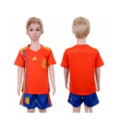 Spain Blank Home Kid Soccer Country Jersey